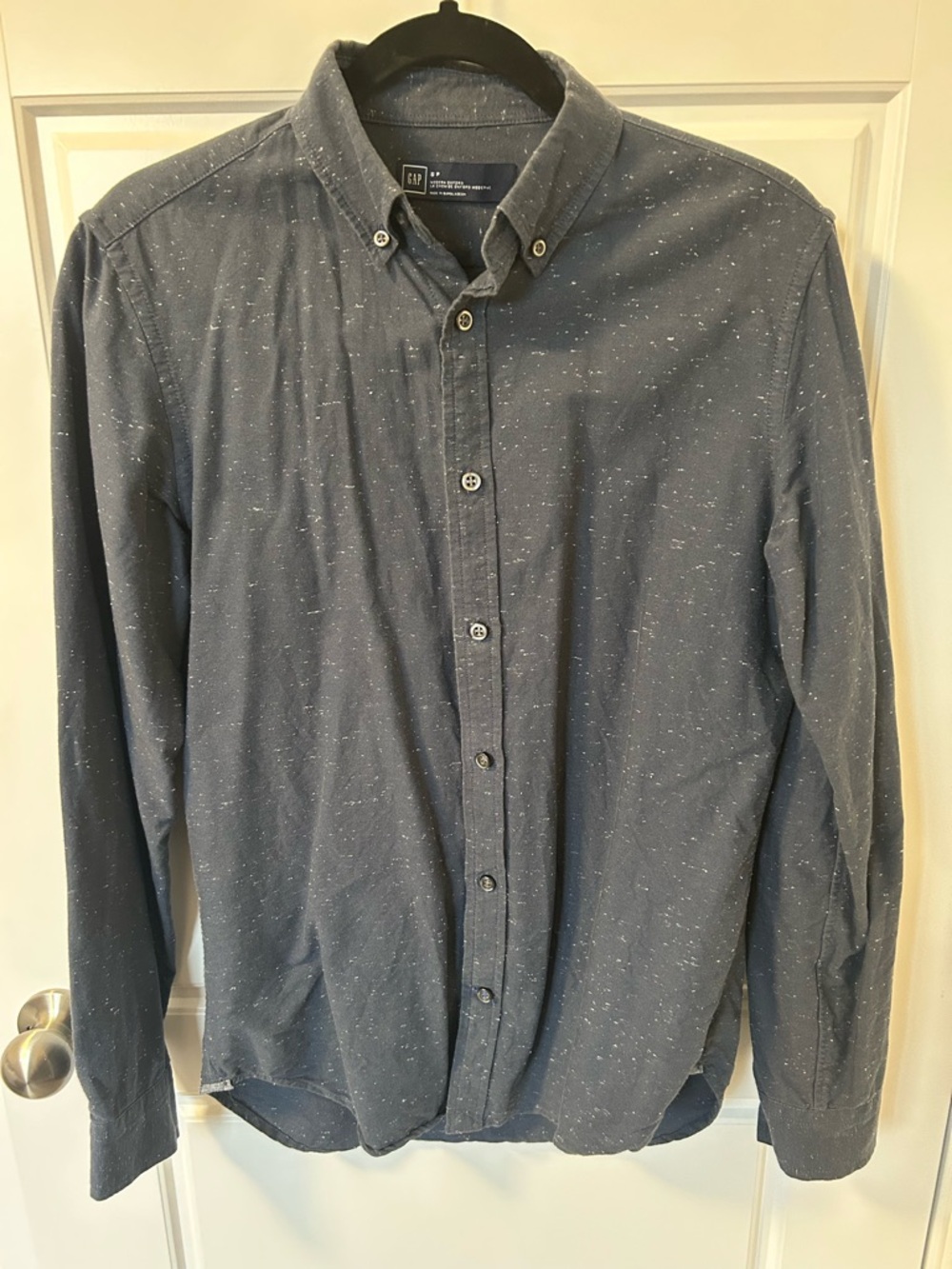 GAP Navy Speckled Button-Down Shirt